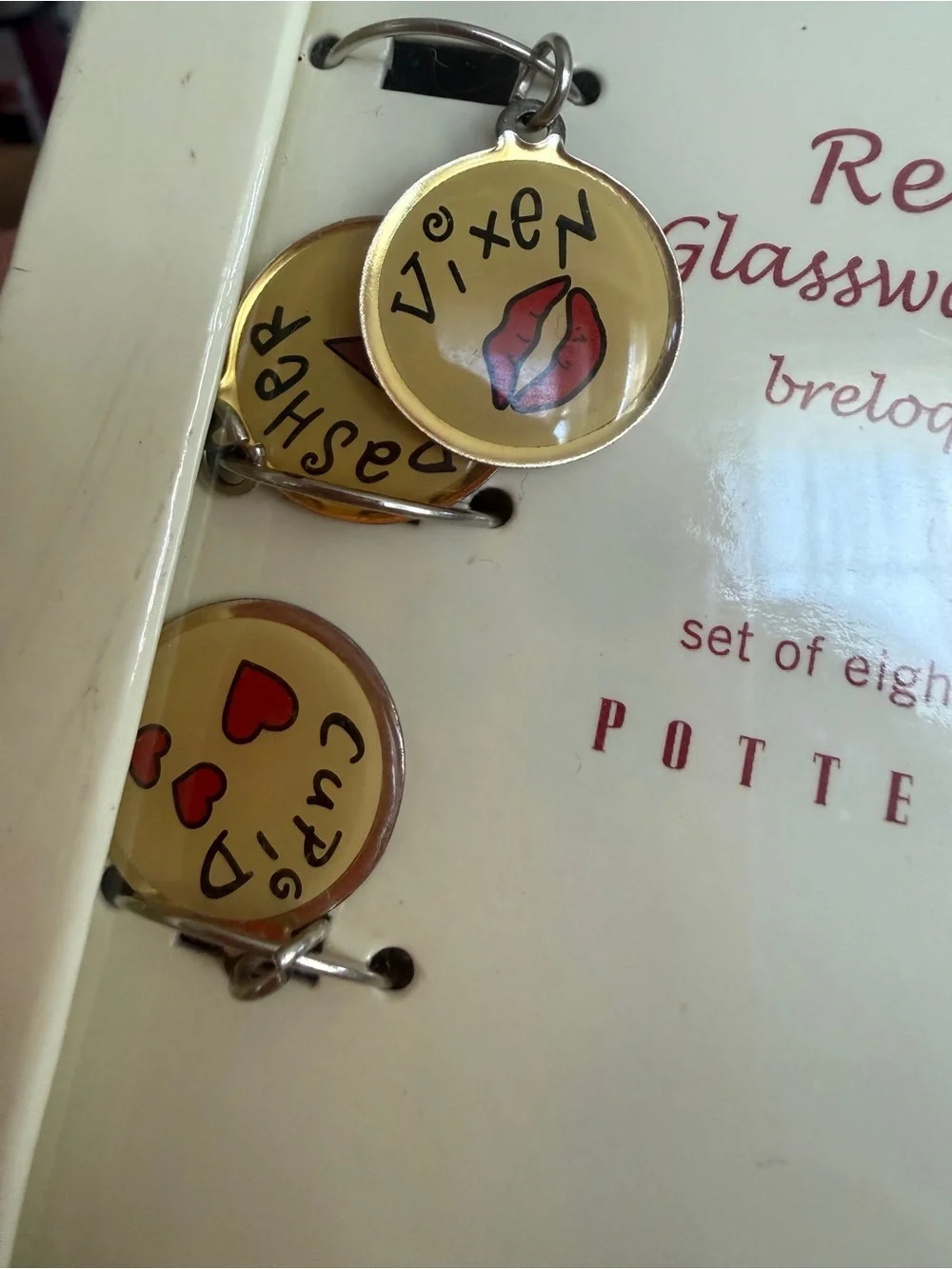 Potterybarn Reindeer Glassware Charms set of 8 Christmas